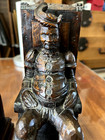PAIR CARVED WOOD DON QUIXOTE PANCHO SANZA BOOKENDS — photo 2
