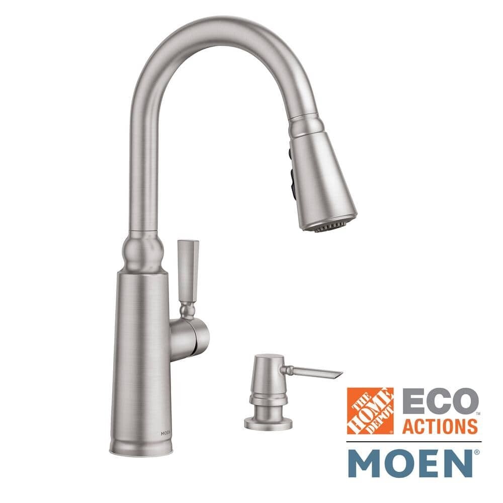 Coretta Single-Handle Pull-Down Sprayer Kitchen Faucet in S.