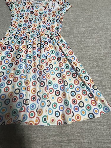 Dot Dot Smile Dress Girl’s Size 5/6 White Geometric Polka dot Short Sleeve - Picture 4 of 12