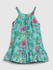 NEW 35 GAP Baby Floral Halter Dress Summer Jade Floral Print Size 3-6 Months