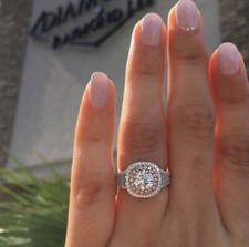 Round Cut 2.60 Ct Lab-Created White Diamond Engagement Ring 925 Sterling Silver