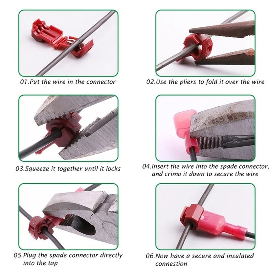 120pcs Insulated 22-10 AWG T-Taps Quick Splice Wire Terminal Connector Combo Kit - Image 3 of 4