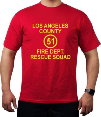 T-Shirt red, Los Angeles County Rescue Squad 51