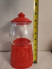 TARGET BULLSEYE PLAYGROUND DOLLAR SPOT RED GLASS GUMBALL MACHINE CANDY CANISTER