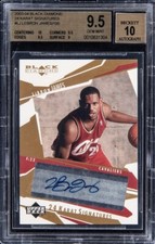 2003 UD BLACK DIAMOND LEBRON JAMES 24 KARAT SIGNATURES BGS 9.5 /100 RC AUTO 10