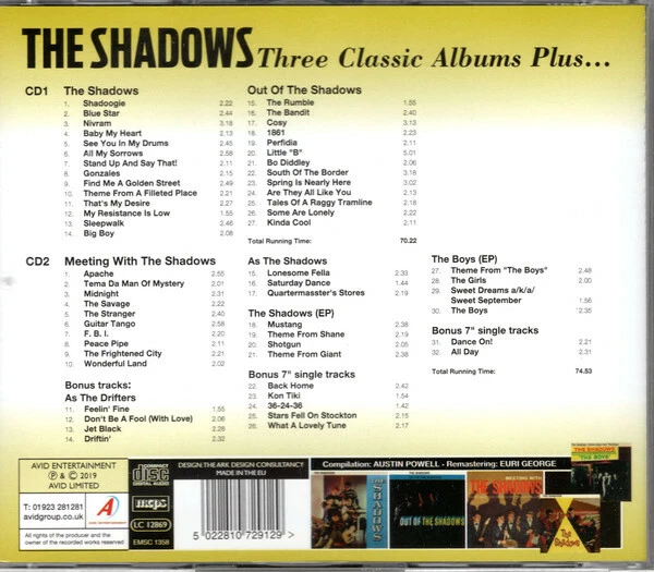 The Shadows Three Classic Albums Plus 2-CD NEW SEALED 2019 Remastered - Image 2 of 4