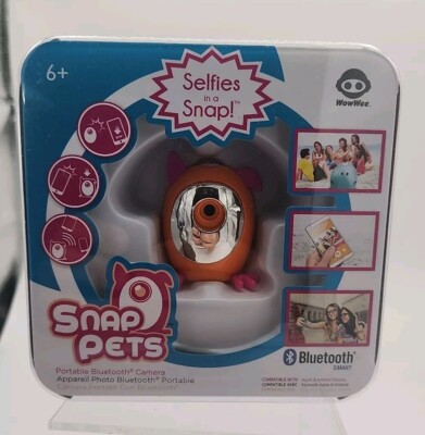 Snap Pets - ORANGE CAT Selfies in a Snap Portable Bluetooth Camera ''WowWee'' NEW!
