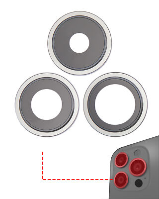 Back Camera Lens With Bracket & Bezel Compatible iPhone 14 Pro14 Pro Max Silver