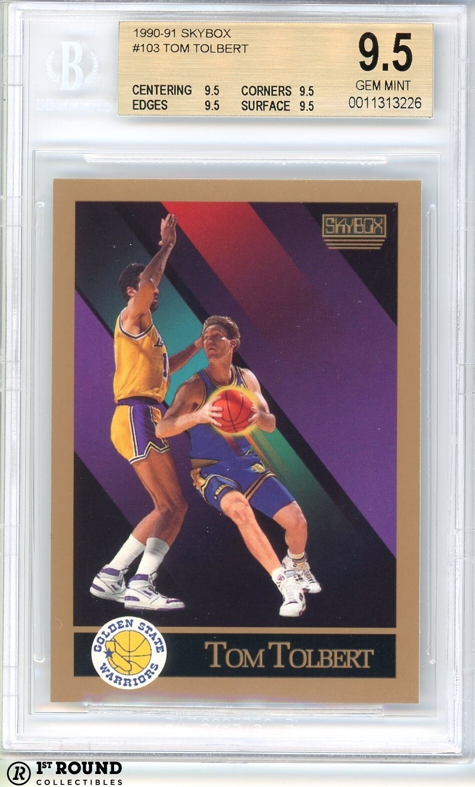 Tom Tolbert RC BGS 9.5: 1990-91 SkyBox Rookie Card Highest Subgrades #103 POP 3