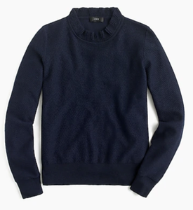 j crew ruffle sweater