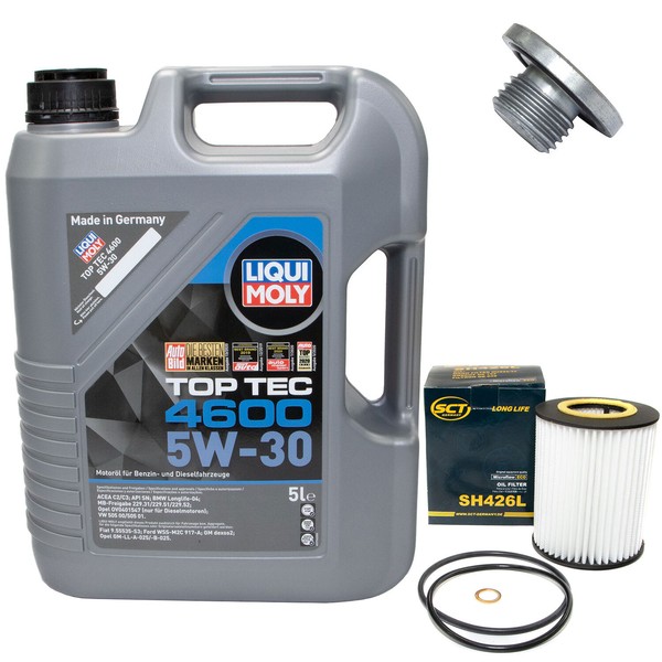 MotoröL Set 5W-30 5 Liter + ÖLfilter Sh 426 L + Schraube FüR Bmw 3Er E46 X3 X5-image