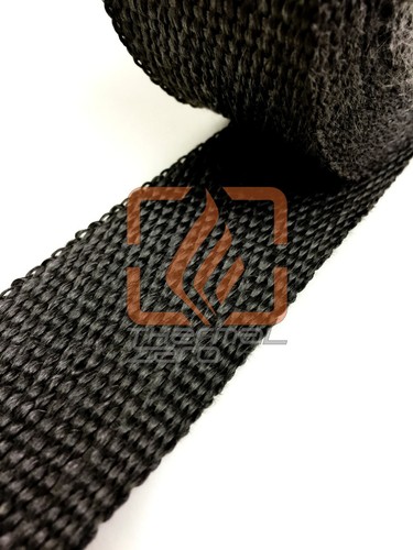 BLACK MOTORCYCLE EXHAUST PIPE HEADER WRAP 2" X 50 FT W/ STAINLESS LOCKING TIES - Picture 2 of 3