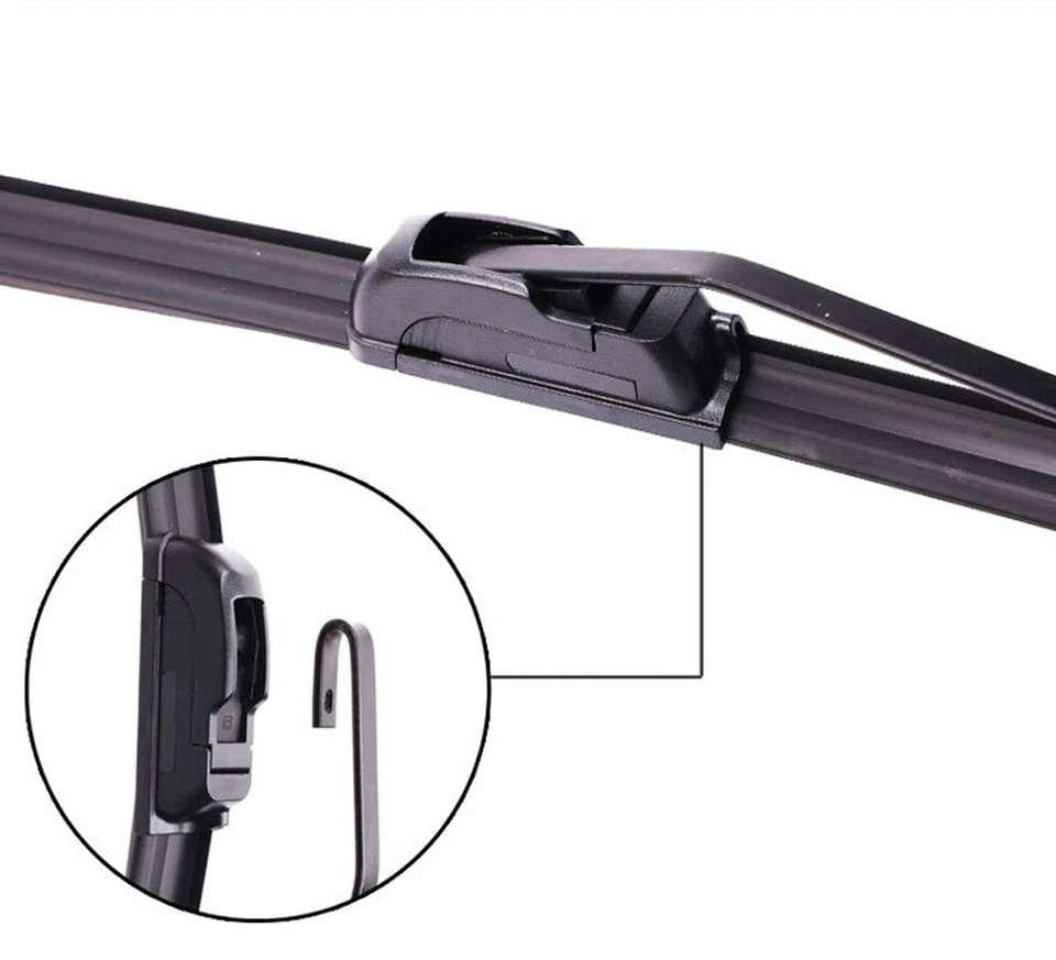 2 piezas escobillas limpiaparabrisas sin soporte gancho en J para todas las estaciones sin marco (20" y 20") Foto 3 de 4