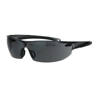 ANSI Z87+ U6 Protective Safety Glasses Black Lens Light Wrap Around Frame