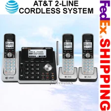 AT&T TL88102 2-LINE DECT 6.0 PHONE SYSTEM - TOTAL OF 3 CORDLESS - BRAND NEW
