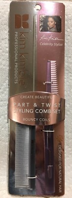 Kim Kimble Part & Twist Styling Comb Set Designed For Natural Hair Bouncy Coils