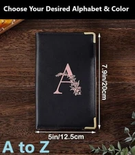 Server Books Alphabet Waitress Book Cute Waiter Book Zipper Pocket Leather A-Z