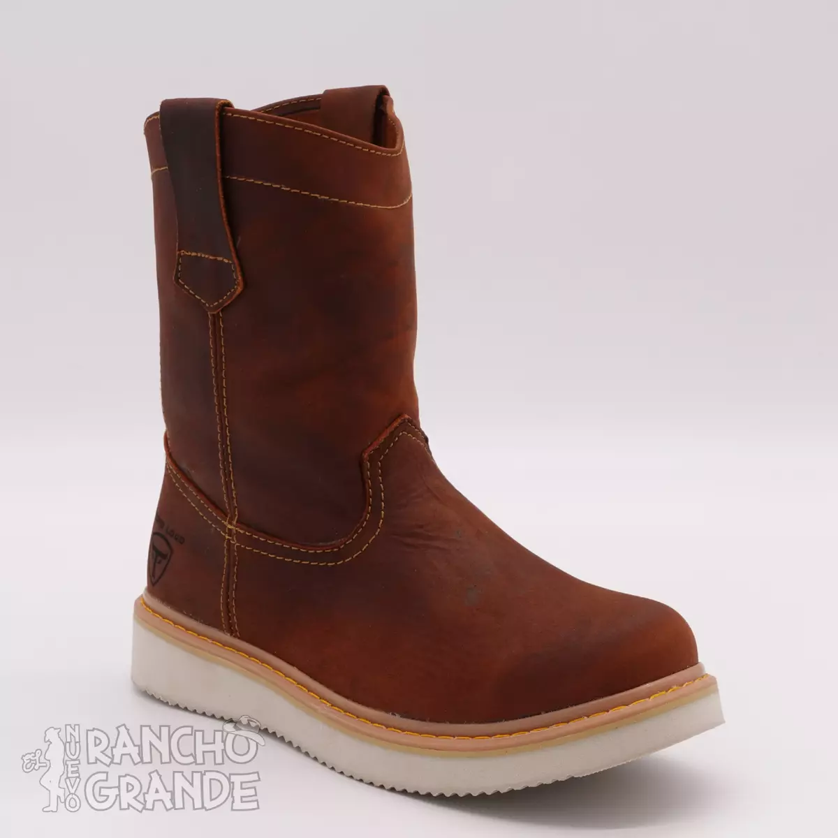 Leather Work Boots Light Weight Pull On Tan 209 oil slip resistant Free Belt