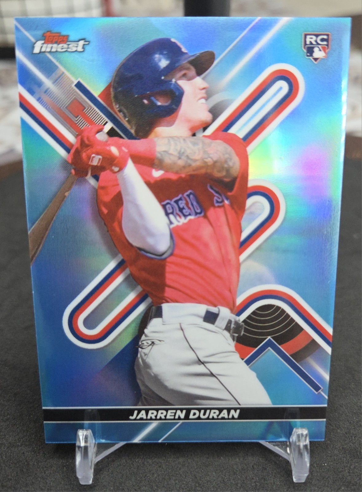 Jarren Duran 2022 Topps Finest #10 Sky Blue Refractor /300 RedSox RC