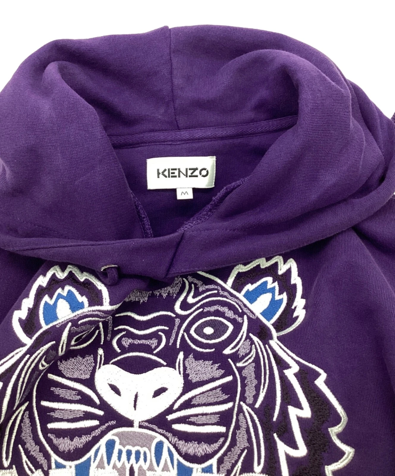 KENZO Tiger Pullover Felpa con Cappuccio Taglia: M Viola Uomo FB65SW3334XA