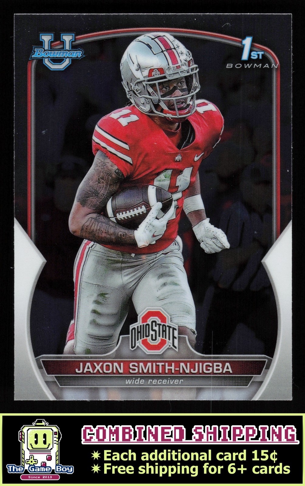 2022 Bowman University Chrome #78 Jaxon Smith-Njigba Ohio State Buckeyes