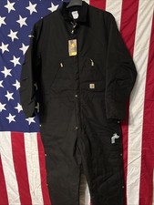 Carhartt X06 BLK Yukon Extreme Duck Quilt Lined Mens 50 Regular Coveralls Arctic