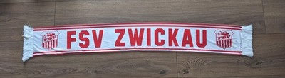 FSV Zwickau Fanschal NEU Polyester Seidenschal weiß rot