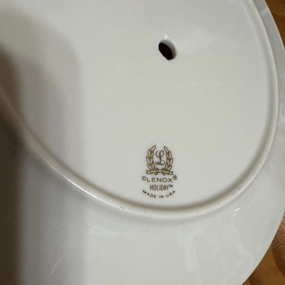 De colección Lenox Holiday Juego de 3 piezas Bandejas de Servidor Acebo y Bayas Borde Oro 24K EE. UU. Foto 4 de 4