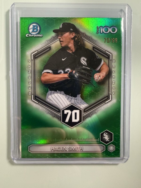 Topps 2026 Bowman Chrome Top 100 Hagen Smith White Sox #BTP-70 Green /99