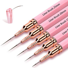 5Pcs Nail Art Liner Brushes,Liner Brush for Nails Gel,Thin Liner Nail Brush Set,