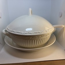 Set of 2 - Mikasa Italian Countryside Soup Tureen with Lid, Ladle, & Underplate