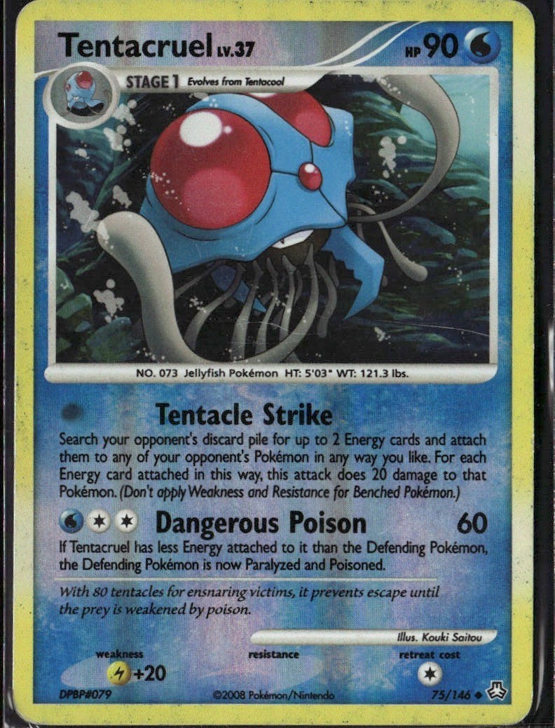 Tentacruel Uncommon Legends Awakened 75/146 Water Reverse Holo Pokemon Card