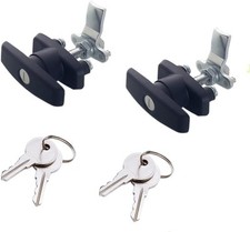 2PCS T Handle Latch Lock Keyed Alike Black Coated Compatible with