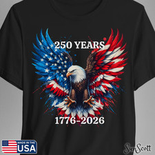 250 Years Patriotic Shirt, 1776-2026 Patriot Eagle T-shirt, Independence Day USA