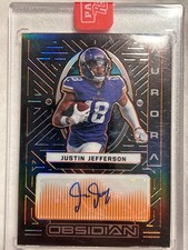 2022 Panini Obsidian Justin Jefferson Aurora Autos Electric Etch Orange #/25