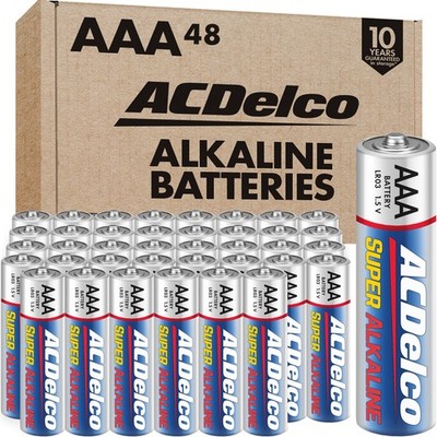 ACDelco 48-Count AAA Batteries, Maximum Power Super Alkaline 48 - Count, Blue 