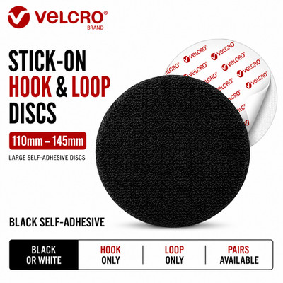 VELCRO  Klebepads Klettscheiben - Quadrate 110 mm - 145 mm schwarz selbstklebend