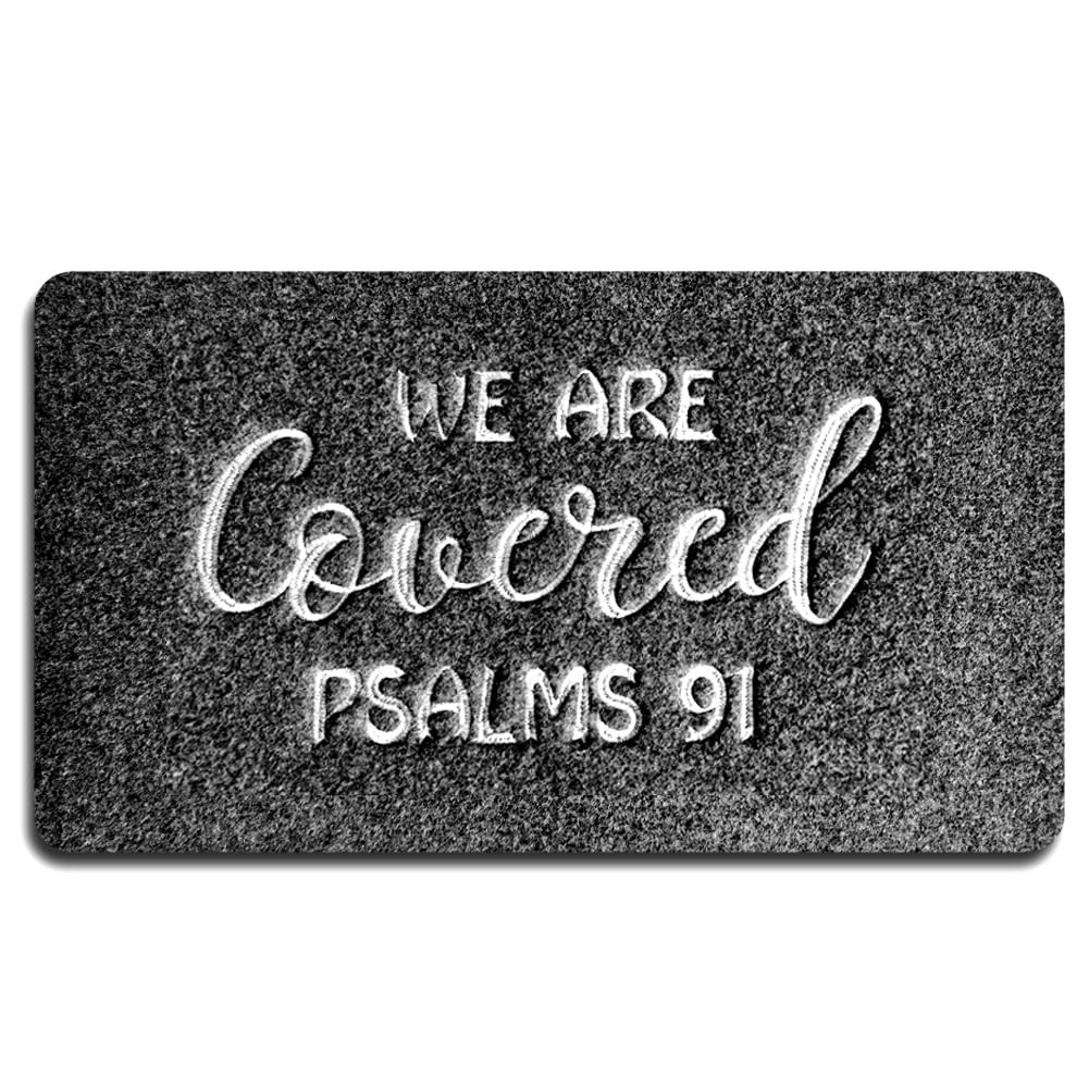 Welcome Mats for Front Door Outdoor Entry We are Covered Psalms 91 Doormat No...