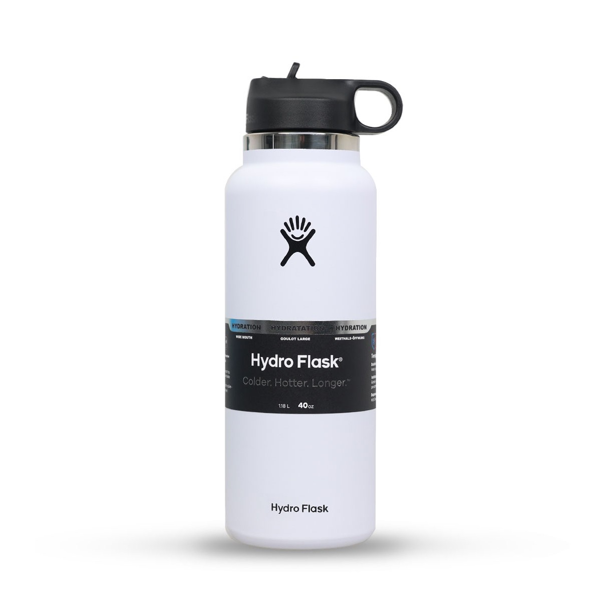 Hydro Flask 40 Oz Water Bottle Wide Mouth Straw Lid