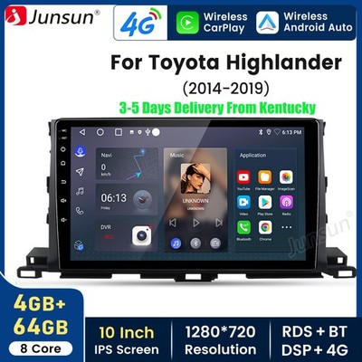 4+64G Android15 Carplay For Toyota Highlander 2014-2019 Car Stereo Radio GPS Nav