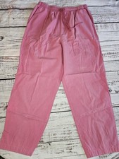 Alfred Dunner Pink Elastic Waist Cotton Pants Size 14 Stretch