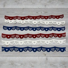 Creative Memories Flag Banner 12 Die Cut Cardstock Border Shapes, 6 Pieces RWB