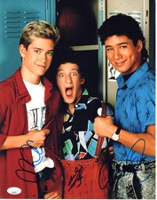 Mark Paul Gosselaar, Dustin Diamond & Mario Lopez signed 11x14 Photo Zack Morris