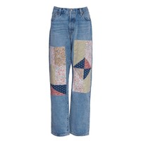 Levi's Jeans Blau W31 L32 Damen Denim 501 90S Straight Leg Patchwork A1959