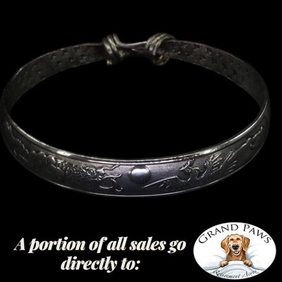 Tibetan SS 925 - Flower Dragon & Phoenix 8'' Adjustable Bangle Bracelet - 29g