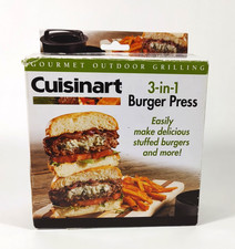 Cuisinart 3-in-1 Stuffed Burger Press Gourmet Outdoor Grill Tools NEW OPEN BOX