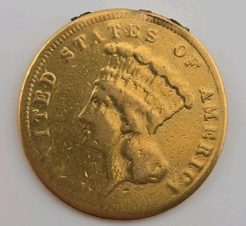 1858-P Three Dollar Gold — photo from the most recent tracked eBay sale