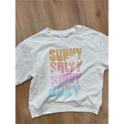 Roxy Kids 'cute comfy beach Sunny Salty Windy' Cream Graphic Sweatshirt