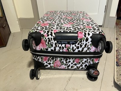 Bebe Koffer 4 Rad Leopard Blumenmuster Hartschale Unikat
