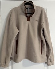 Men  s Adidas Fleece Pullover Size Medium Beige With Brown